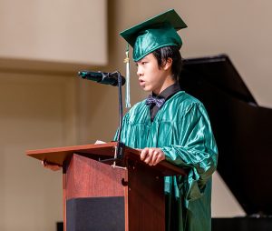 Student speaker Gabriel Soriano. 