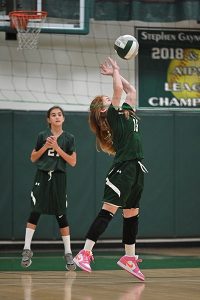 Gaynor volleyball player setting the ball