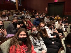 Blue Cluster students seated in the audience at New Victory Theater