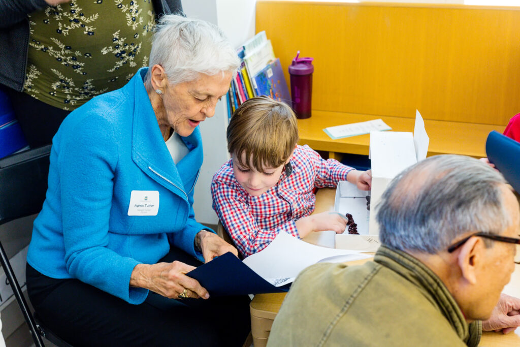 A grandparent visits a Gaynor student's classroom