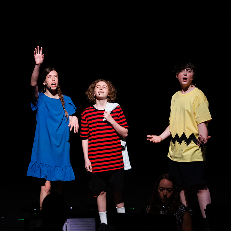 Students performing "You're a Good Man, Charlie Brown"
